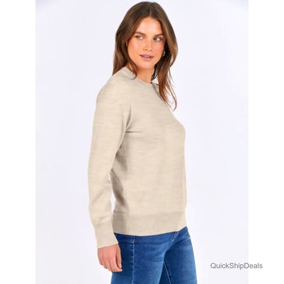 Lightweight Pullover Sweater Long Sleeve Crewneck Loose Fit Knit Top - Picture 5 of 7